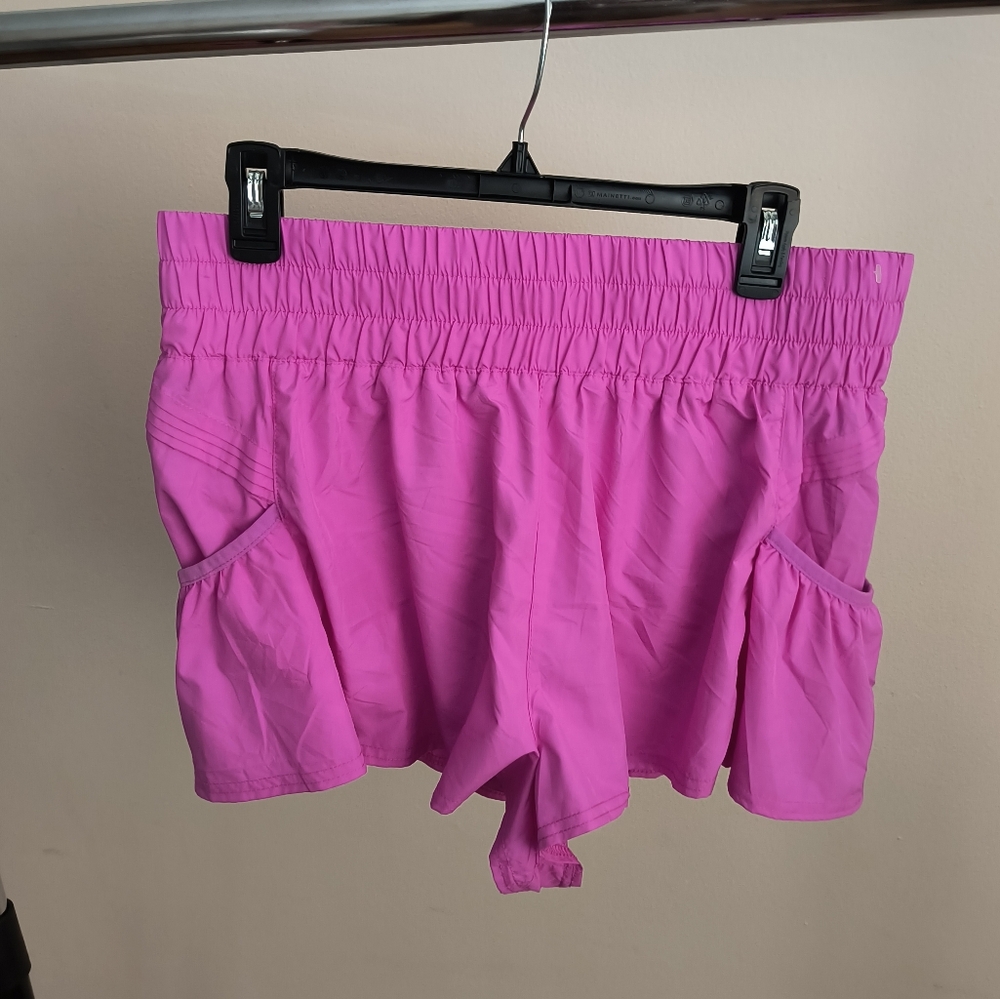 Free People Movement Pink Get Your Flirt On Athletic High Rise Shorts La…